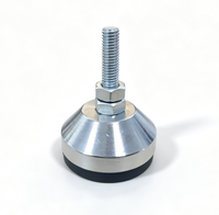 Pieds de nivellement réglables robustes, pied de support de machine chromé avec base en caoutchouc anti-vibration M8 M10 M12 M16