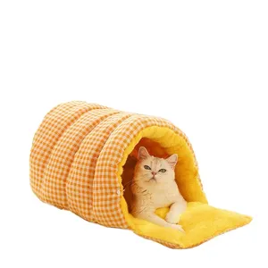 ถุงนอนแมวลายตารางผ้าห่มอุ่นๆ สำหรับแมวและสุนัขขนาดเล็ก - Product Image 6
