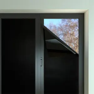 zwart frosted glas film Suppliers-Zwarte Ondoorzichtige Verwijderbare Frosted Glas Tint Niet-klevende Statische Cling Window Film Voor Thuis