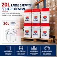 Paquet de détergent pour produits chimiques liquides étanche carré 20 litres 5 gallons seau en plastique blanc avec couvercles