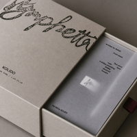 Kotak Parfum Custom dengan Kemasan Cerita, Kertas Seni Bertekstur, Tulisan Tangan, Kartu Vellum, Tray Custom, OEM