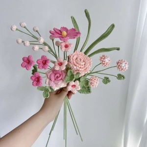 Buket Bunga Kuncup Sorrel Kayu Rajutan Buatan & Tenun Tangan dari Katun untuk Dekorasi Pesta Pernikahan - Product Image 2