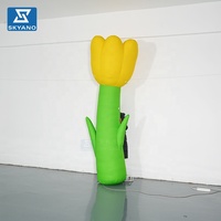 Modèle de fleur de tulipe gonflable suspendue, plante artificielle décorative pour centre commercial, extérieur, camping, fête, festival