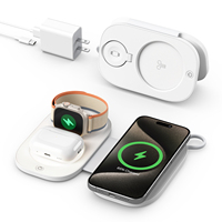 2025 Logo personnalisé multifonctionnel en métal pliable universel rapide 3 en 1 support de Table de bureau de charge sans fil magnétique pour iPhone