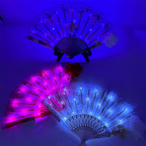 Éventail lumineux LED Lolita de 7 pouces <span class=keywords><strong>en</strong></span> dentelle rose, design rétro de style europé<span class=keywords><strong>en</strong></span> pour Halloween, Comic Con, accessoires <span class=keywords><strong>photo</strong></span>, fournitures de fête - Product Image 4
