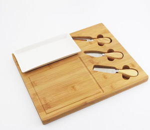 Hot Selling Slate Insert Board With 3Pcs <b>Cheese</b> <b>Knife</b> <b>Set</b> in Wood Serving Tray - Product Image 1
