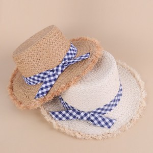 Bán Buôn Du Lịch Ngoài Trời Cô Gái Nhỏ Chất Lượng Raffia Rơm Xô Hat Mặt Trời Bảo Vệ Mùa Hè Bãi Biển Trẻ Em Rơm Hat - Product Image 1