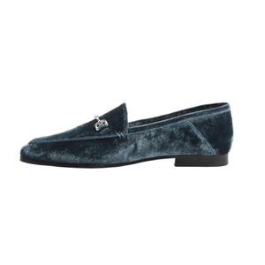 Choozii – mocassins en velours vert noirâtre pour femmes, chaussures à boucle plate pour dames, nouvelle mode - Product Image 3