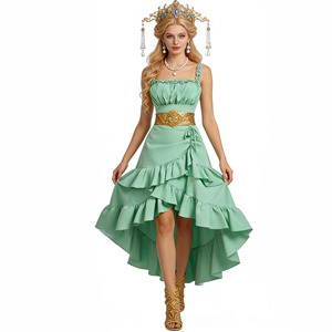Robe de bal vintage en satin à taille empire, sans bretelles, asymétrique, pour soirée et club, pour femme - Product Image 5