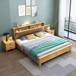 Habitación de alquiler de cama sencilla y barata, apartamento de 1,8 m doble para hombre, almacenamiento, cama de matrimonio, <span class=keywords><strong>camas</strong></span> de madera tamaño King - Product Image 3