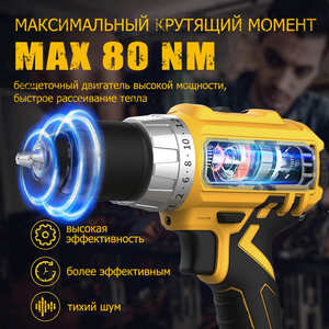 <span class=keywords><strong>Taladro</strong></span> y destornillador eléctrico sin escobillas, herramienta eléctrica de batería sin cable para el hogar, taladros de mano de 20V en <span class=keywords><strong>Total</strong></span> - Product Image 2