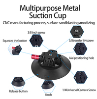 Support de fixation à ventouse robuste en alliage d'aluminium et silicone pour caméra, compatible 1/4-20, à dégagement rapide pour caméras d'action et pare-brise de voiture