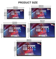 Papan Tulis Interaktif Digital untuk CPU Intel Core I5/i7 75 Inci Resolusi 4K Sentuh 40 Titik untuk Pendidikan & Pelatihan Pertemuan