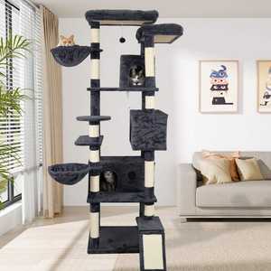 Árbol para Gatos de Madera y Sisal de Alta Calidad, Lujoso, Moderno y Ecológico, de 4 Niveles, con Postes Rascadores para Gatitos, Ideal para Interiores, Halloween y Navidad - Product Image 1