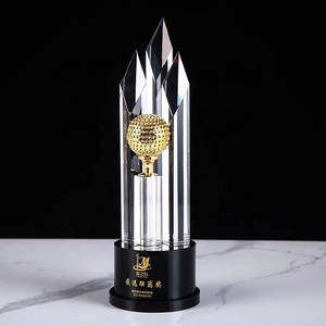 Golf bóng hình cơ sở màu đen tùy chỉnh khắc khắc UV in ấn tinh thể trong suốt Trophy Honor món quà lưu niệm - Product Image 3