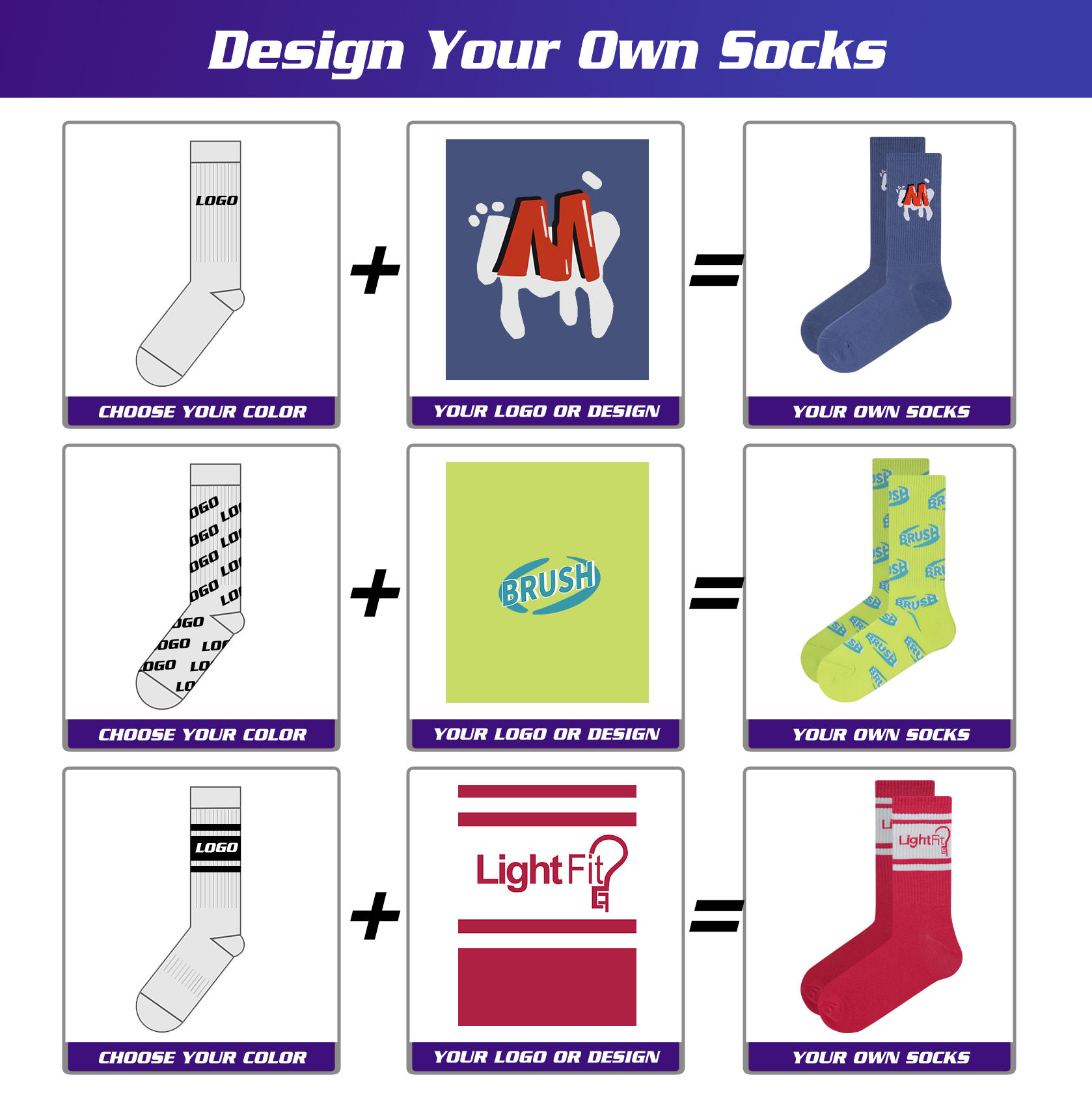 FREE DESIGN & MOCK-UP Design Your Own Logo Cotton Crew Sport Sock Breathable Custom Logo Cotton Sports Sock