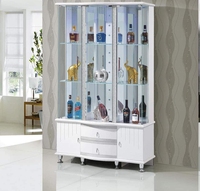 Meuble de luxe en vente chaude, design en bois, vitrine à vin blanc pour salon