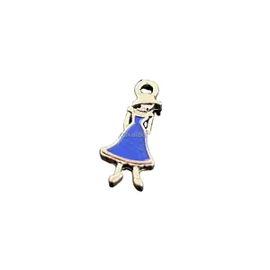 Logo and Color Customized Charms Blue Beauty Woman for ZETA Phi Beta Greek Sorority Pendants Fitting Bracelets Necklaces