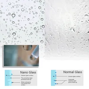<span class=keywords><strong>Mampara</strong></span> de <span class=keywords><strong>Ducha</strong></span> sin Marco Foshan, Panel de Vidrio Nano Cromado 304 para Baño, con Abrazadera de Vidrio para Montaje en Pared - Product Image 5