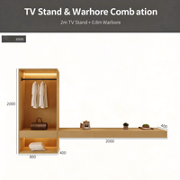 Ensemble de meubles de chambre modernes pour hôtel, B&B et appartement : Lit double, table de chevet, rembourré, en contreplaqué, écologique et durable