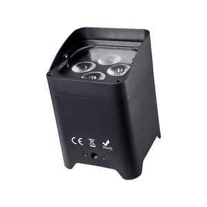 4 projecteurs sans fil 18W RGBWA+UV pour mariage, fête, DJ, scène, avec flightcase - Product Image 1