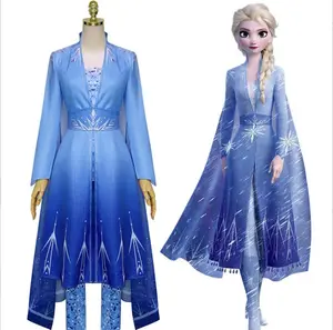 2 Cos Volwassen Elsa Ijs Blu Prinses Jurk Elsa Volledige Jurk Anna Prinses Jurk Kostuum