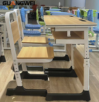 Ensemble de mobilier de classe pour lycée GUANGWEI, moderne et écologique, en bois et acier, réglable en hauteur, table et chaise d'étude pour étudiants