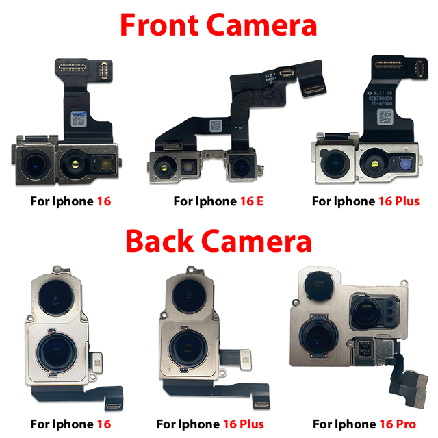 Original Back Front Camera Flex for IPhone 16E 16 Plus 16 Pro Max Big Main Rear Camera Front Facing Camera Kit Bulk Discounts