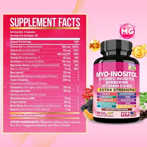 AURA 16 en 1 VITAMINA D3+K2 Venta al por mayor de fábrica 16 en 1 Cápsulas Suplemento de Mio-Inositol D-Chiro Inositol Berberina - Product Image 4