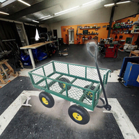 Chariot de jardinage industriel robuste et portable, conteneur à roulettes, chariot mobile, chariot utilitaire d'atelier, plateau en acier, quatre roues
