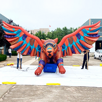 Tigre Magique Gonflable Personnalisé de 7m avec Ailes, Grand Tigre Gonflable Coloré Décoratif Artistique pour Défilé d'Animaux Gonflables pour Événements