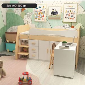Lit superposé nordique à couchage élevé avec bureau <span class=keywords><strong>d</strong></span>'<span class=keywords><strong>angle</strong></span> et tiroir de rangement meubles de chambre <span class=keywords><strong>d</strong></span>'enfants vente populaire - Product Image 1