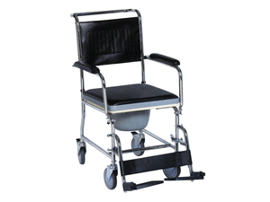 Dual Purpose <b>Shower</b> and Bedside Rolling Commode Wheelchair with Comfort Foam Armrests - Product Image 2