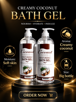 Gel Douche Hydratant au Coco Marque Blanche OEM, Glycérine Liquide, Parfum Rafraîchissant Longue Durée, Peau Lisse, Format Voyage