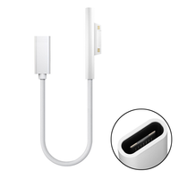 Câble adaptateur d'alimentation femelle USB type-c 20cm 15V 3A chargeur PD à charge rapide pour Microsoft Surface Pro 4/5/6 Go tresse