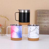 Tasse à café, bière ou eau en acier inoxydable 304 de 320 ml avec fond en bois et poignée, pour sublimation