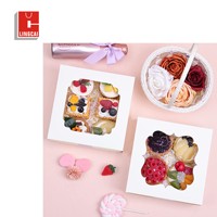 Scatole per dolci in carta da forno con logo personalizzato per scatola di imballaggio per torta nuziale di lusso scatola per torta con finestra in plastica