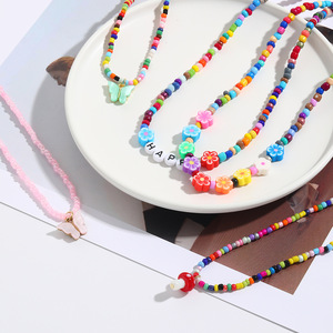 Collier ras du cou perlé bohème coloré Collier papillon champignon fleur espoir heureux à <span class=keywords><strong>ma</strong></span> fille - Product Image 3