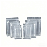 Sacs en plastique transparents à fond plat avec fermeture éclair en matériau BOPP PET mat réutilisable pour l'emballage de nourriture pour animaux de compagnie en poudre