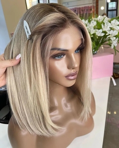<span class=keywords><strong>Parrucca</strong></span> ebraica con Base in seta Babylight Blonde Color Kosher Raw European Human Hair Real Scalp Silk Top parrucche anteriori in pizzo per le donne - Product Image 3