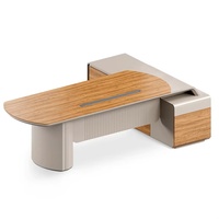 Ensemble de bureau de direction de luxe pour PDG, table d'ordinateur extensible moderne en bois, mobilier de bureau de marque ML, garantie de 6 ans