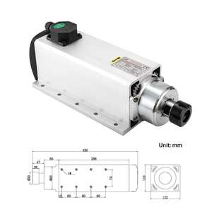 Moteur de broche CNC refroidi par air Zhong Hua Jiang Square ER32 7,5KW 4 roulements 220V/380V pour machine de gravure CNC - Product Image 4