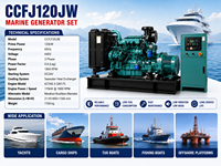 Groupe électrogène marin SCDC CCFJ120JW 120 kW de puissance électrique pour système d'alimentation embarqué 6CTA8.3-GM175 1800 tr/min Groupe électrogène diesel