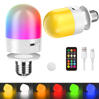 Ampoule magnétique rechargeable par USB, lampe de placard rechargeable, lampe de table avec abat-jour en tissu, lampe murale compatible avec les ampoules