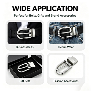 Boucle de ceinture personnalisée avec logo, 20 mm, boucle à ardillon réversible, gravée, en alliage de zinc, de haute qualité, boucle de ceinture tendance pour hommes, OEM - Product Image 5