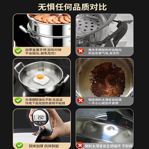 Kengo 316L Stainless Steel Steamer <b>Pot</b> 31L Large Capacity Induction Compatible Steam Hot <b>Pot</b> For Family Meals - Product Image 2
