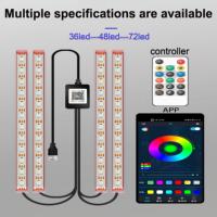 Lumière d'ambiance intérieure de voiture RGB LED 12V 8W IP67 étanche SMD5050, rétroéclairage, contrôle par application musicale, modes multiples, automatique