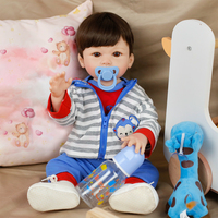 Lifereborn boneka seperti hidup, 19 inci Reborn balita laki-laki, bayi boneka silikon lembut untuk hadiah ulang tahun