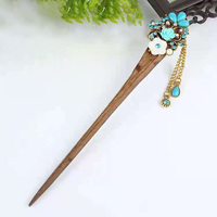 Bâtonnets en bois strass faits à la main, jolie épingle à cheveux pour femmes, style chinois et japonais, pièces