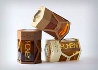 Caja de cartón corrugado con impresión personalizada, embalaje de miel de abeja para correo, suplemento de botella